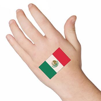Mexico Flag Design Water Transfer Temporary Tattoo(fake Tattoo) Stickers NO.12756