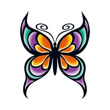 Modern Butterfly Design Water Transfer Temporary Tattoo(fake Tattoo) Stickers NO.13766