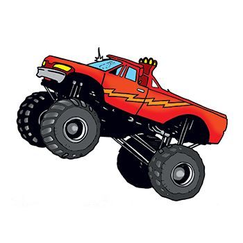 Monster Truck Design Water Transfer Temporary Tattoo(fake Tattoo) Stickers NO.14258