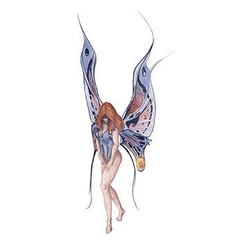 Mythical Blue Fairy Nymph Design Water Transfer Temporary Tattoo(fake Tattoo) Stickers NO.11909