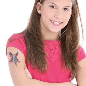 Mythical Pink and Blue Fairy Design Water Transfer Temporary Tattoo(fake Tattoo) Stickers NO.12027