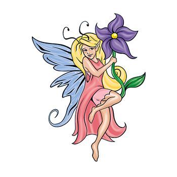 Mythical Pink Fairy Design Water Transfer Temporary Tattoo(fake Tattoo) Stickers NO.12029