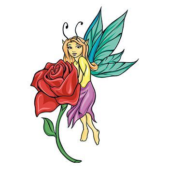 Mythical Yellow Fairy Design Water Transfer Temporary Tattoo(fake Tattoo) Stickers NO.11919