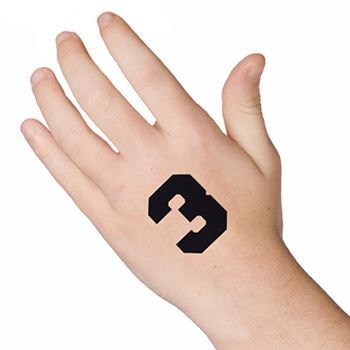Number 3 Design Water Transfer Temporary Tattoo(fake Tattoo) Stickers NO.14687