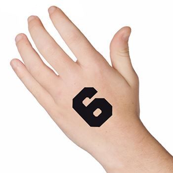 Number 6 Design Water Transfer Temporary Tattoo(fake Tattoo) Stickers NO.15121
