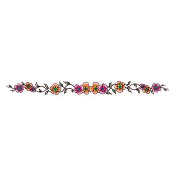 Orange and Pink Flowers Design Water Transfer Temporary Tattoo(fake Tattoo) Stickers NO.12319