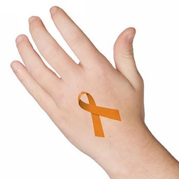 Orange Awareness Ribbon Design Water Transfer Temporary Tattoo(fake Tattoo) Stickers NO.12674