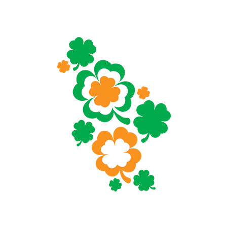 Orange and Green Clovers Design Water Transfer Temporary Tattoo(fake Tattoo) Stickers NO.13413