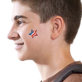 Patriotic Star Design Water Transfer Temporary Tattoo(fake Tattoo) Stickers NO.12041