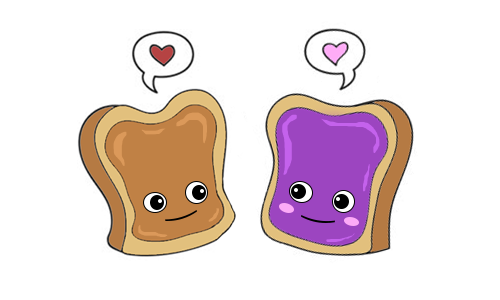 Peanut Butter & Jelly Couples Design Water Transfer Temporary Tattoo(fake Tattoo) Stickers NO.13447