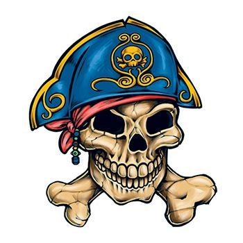 Pirate Skull and Crossbones Design Water Transfer Temporary Tattoo(fake Tattoo) Stickers NO.13265