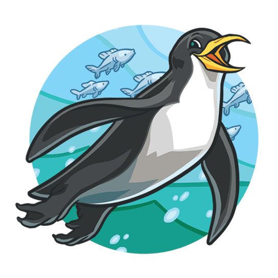 Playful Penguin Design Water Transfer Temporary Tattoo(fake Tattoo) Stickers NO.13507