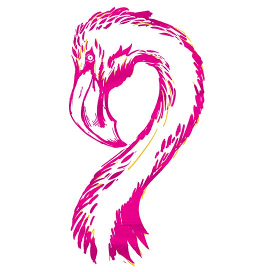 Metallic Pink Flamingo Design Water Transfer Temporary Tattoo(fake Tattoo) Stickers NO.12588
