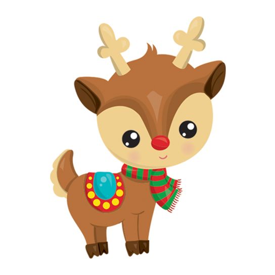 Reindeer with Scarf Design Water Transfer Temporary Tattoo(fake Tattoo) Stickers NO.12868