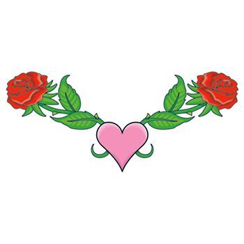 Roses and Heart Lower Back Design Water Transfer Temporary Tattoo(fake Tattoo) Stickers NO.12483