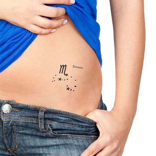 Scorpio Astrological Design Water Transfer Temporary Tattoo(fake Tattoo) Stickers NO.12246