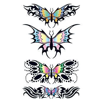 Set of Tribal Butterfly Designs Design Water Transfer Temporary Tattoo(fake Tattoo) Stickers NO.13621