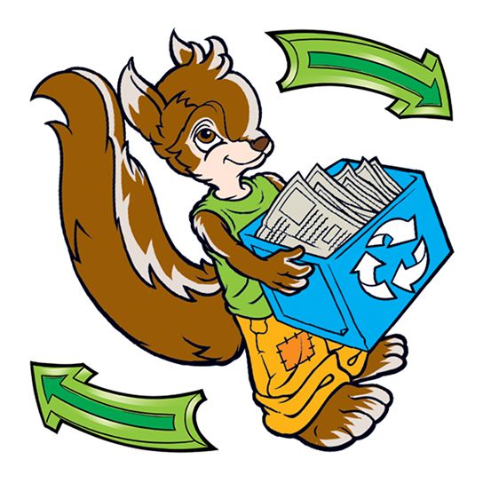 Squirrel Recycler Design Water Transfer Temporary Tattoo(fake Tattoo) Stickers NO.13934