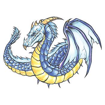 Traditional Blue Dragon Design Water Transfer Temporary Tattoo(fake Tattoo) Stickers NO.11959