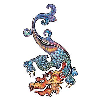 Traditional Dragon Design Water Transfer Temporary Tattoo(fake Tattoo) Stickers NO.11854