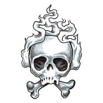 Traditional Smoking Skull Design Water Transfer Temporary Tattoo(fake Tattoo) Stickers NO.13317