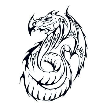 Tribal Dragon Outline Design Water Transfer Temporary Tattoo(fake Tattoo) Stickers NO.12204