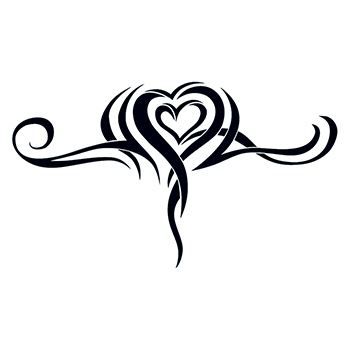 Tribal Heart Lower Back Design Water Transfer Temporary Tattoo(fake Tattoo) Stickers NO.12495