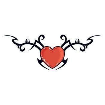 Tribal Heart with Barbed Wire Design Water Transfer Temporary Tattoo(fake Tattoo) Stickers NO.12169