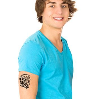 Tribal Lion Face Design Water Transfer Temporary Tattoo(fake Tattoo) Stickers NO.12184