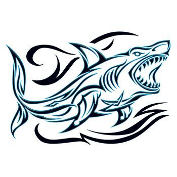 Tribal Shark Design Water Transfer Temporary Tattoo(fake Tattoo) Stickers NO.12116