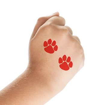 Two Red Paws Design Water Transfer Temporary Tattoo(fake Tattoo) Stickers NO.14866