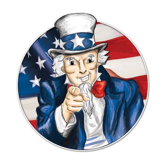 Uncle Sam Patriotic Design Water Transfer Temporary Tattoo(fake Tattoo) Stickers NO.12050