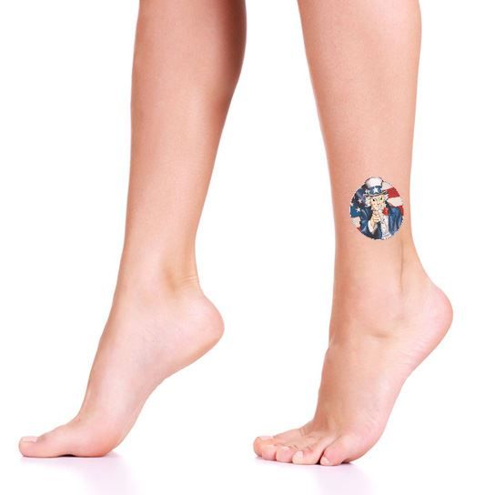 Uncle Sam Patriotic Design Water Transfer Temporary Tattoo(fake Tattoo) Stickers NO.12050
