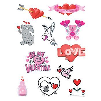 Valentine's Day Sheet ofs Design Water Transfer Temporary Tattoo(fake Tattoo) Stickers NO.13453