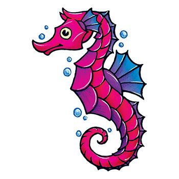 Vintage Seahorse Design Water Transfer Temporary Tattoo(fake Tattoo) Stickers NO.13620