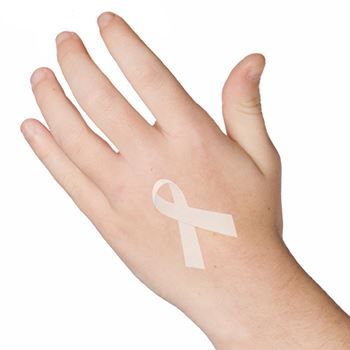 White Awareness Ribbon Design Water Transfer Temporary Tattoo(fake Tattoo) Stickers NO.12679