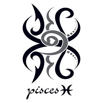 Zodiac: Pisces Design Design Water Transfer Temporary Tattoo(fake Tattoo) Stickers NO.12236